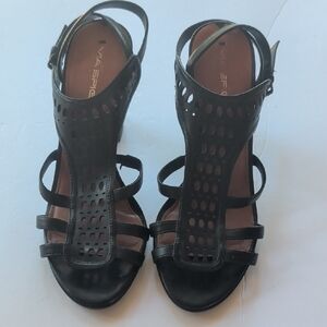 Via Spiga Black Leather Strappy Sandals - 8.5